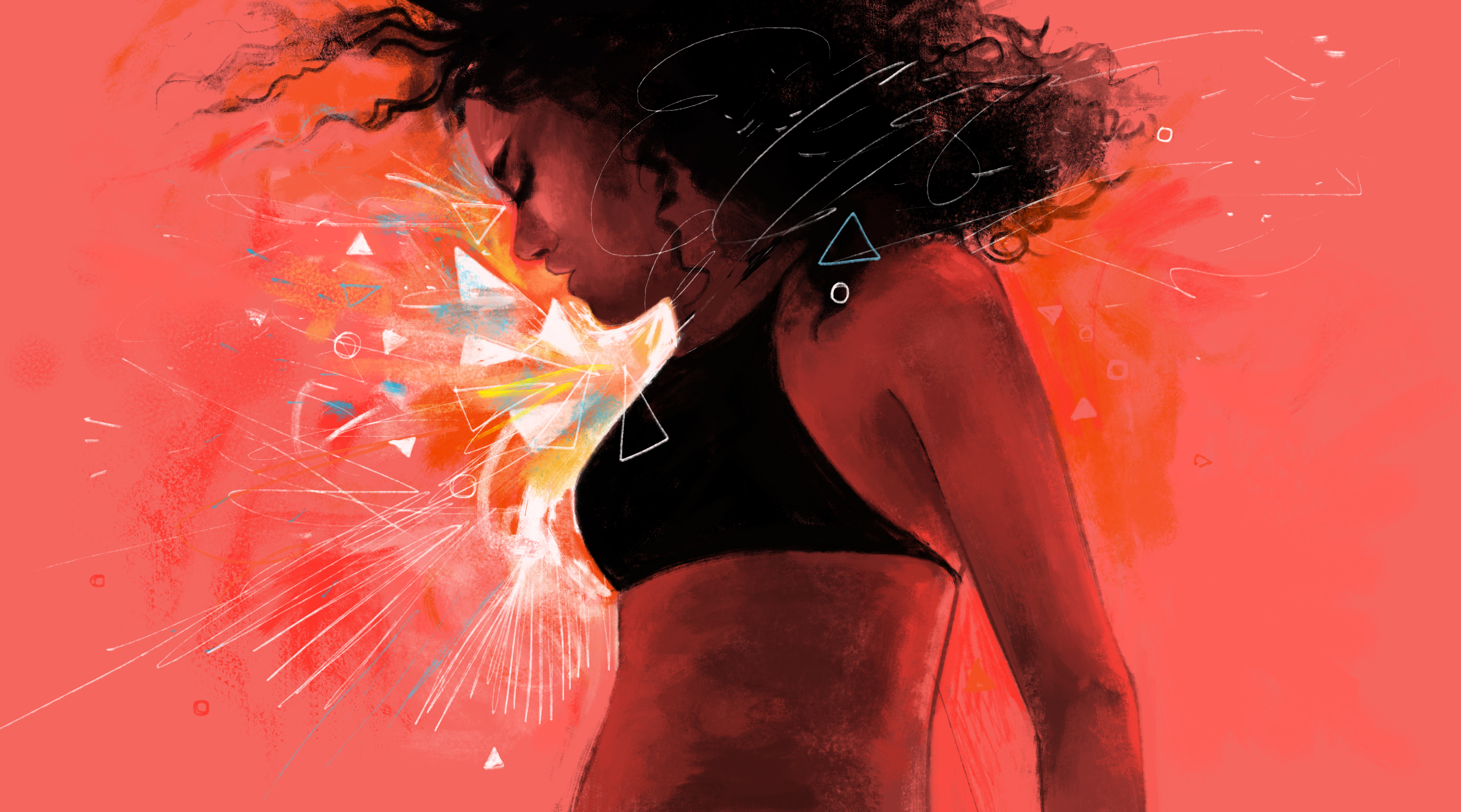 Illustration av en dansande kvinna av Frida Hagman