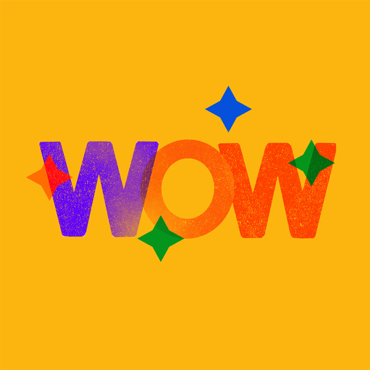 Illustration med handlettering av Frida Hagman: WOW