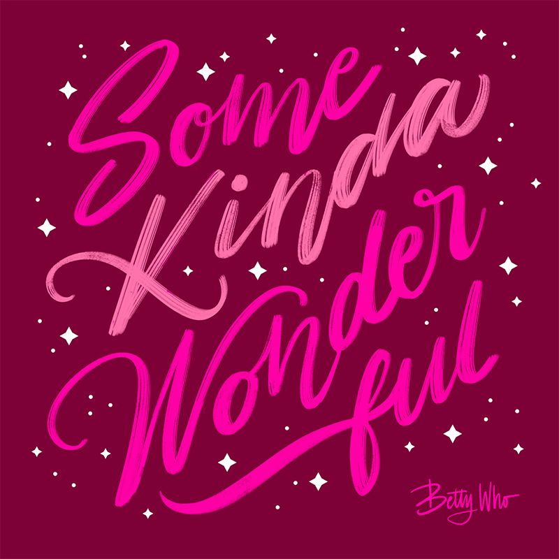 Illustration med handlettering av Frida Hagman: Some kinda wonderful.
